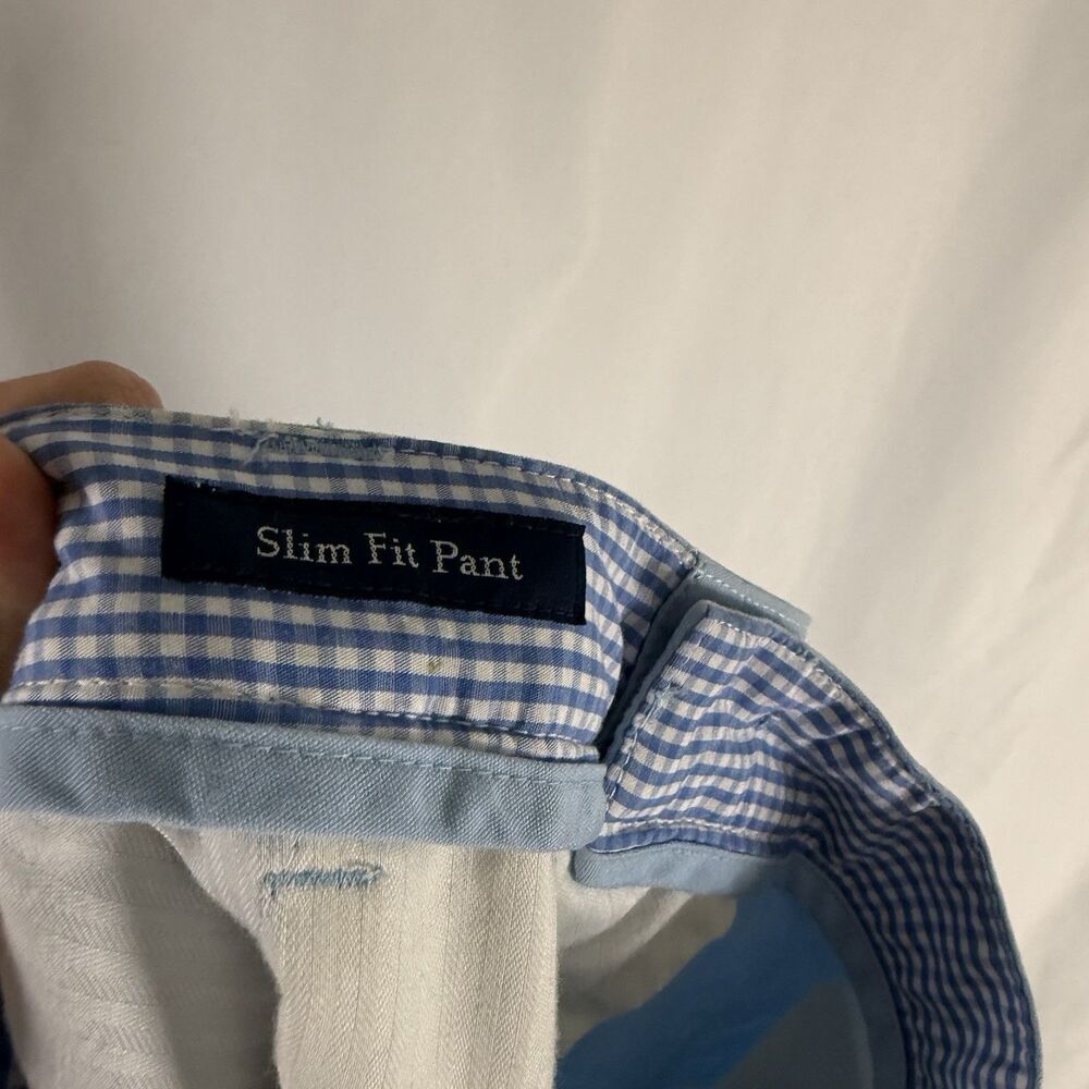 Vineyard Vines Slim Fit Chino Pants Men's 32x32 Blue Flat Front Slash Pockets - Picture 9 of 10